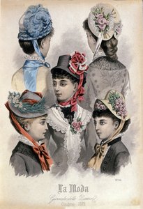Mode de la fin du XIXe siècle : différents modèles de chapeaux pour femmes