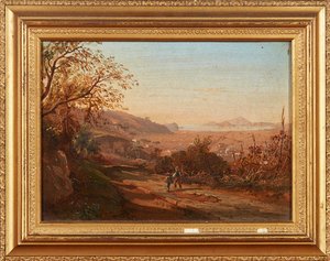 Figures sur un chemin, Pianura Di Bagno - Italian School
