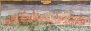 Fiorano modenese, château de Spezzano, salle des vues : vue de Sassuolo - Italian School