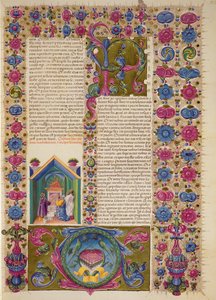 Ouverture du Deuxième Livre des Maccabées, de la Bible Borso d