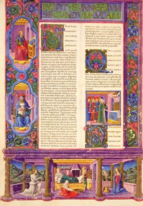 Fol.157v Deuxième Évangile de Luc, de la Bible de Borso d
