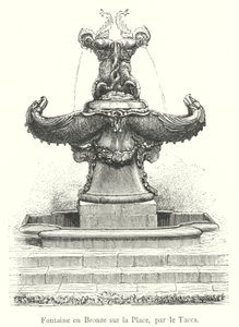 Fontaine en bronze sur la place, par Tacca - Italian School