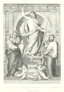 Fra Bartolommeo della Porta, Le Christ et les Quatre Évangélistes, Collection du Palais Pitti (gravure) - Italian School