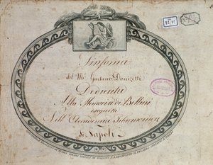 Frontispice (détail) de "Sinfonia en mi bémol majeur : dédiée à la mémoire de Bellini" par Gaetano Donizetti (1797-1848) - Italian School