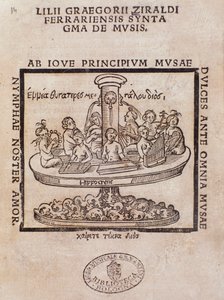 Frontispice de Lilii Graegorii Ziraldi Ferrariensis Syntagma De Mvsis par Giglio Gregorio Giraldi