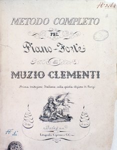 Frontispice du manuel, Méthode complète pour le piano par Muzio Clementi - Italian School