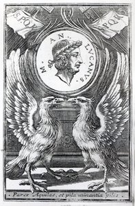 Frontispice de la Pharsale de Lucain par Marcus Annaeus Lucanus, édition publiée en 1663 - Italian School