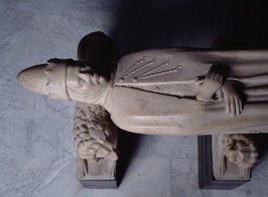 Monument funéraire du premier doge de Gênes Simone Boccanegra, détail (sculpture en marbre)