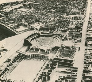 Vue générale de Pompéi (gravure) - Italian School