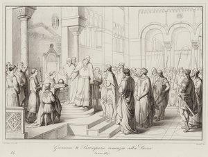 Giovanni II Partecipazio renonce à la Duché, 887 - Italian School