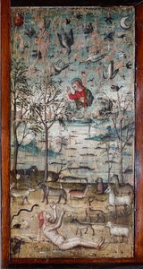 Dieu crée Adam, les animaux, la terre, le ciel et l