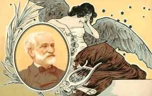 La mort de Guiseppe Verdi (lithographie couleur)