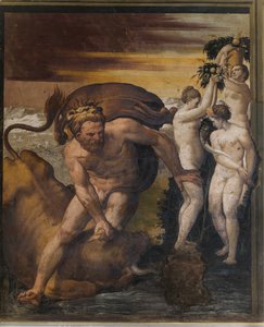 Hercule tuant le taureau crétois, de la Chambre Jaune, Rocca Meli Lupi, Soragna, Parme - Italian School
