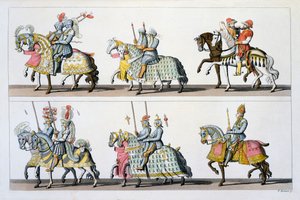 Saint-Empire romain germanique : Participants à un tournoi au château de Luxembourg à l