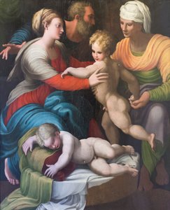 Sainte famille avec Sainte Élisabeth et Saint Giovannino - Italian School