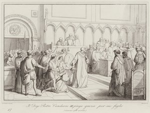 Il Doge Pietro Candiano III prie pour la grâce de son fils, 958 - Italian School