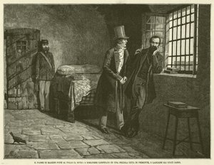 Le Père de Mazzini Pose à Son Fils le Dilemme, Rester Confiné dans une Petite Ville du Piémont, ou Quitter les États Sardes (gravure) - Italian School
