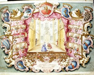 Intérieur du Théâtre de la Sala à Bologne en 1722. Gravure de l