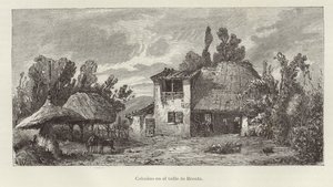 Italie - Cottages dans la vallée de la rivière Brenta - Italian School