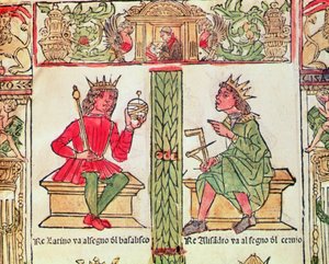 Roi Latinus et roi Alexandre, du Livre du Destin par Lorenzo Spirito Gualtieri - Italian School