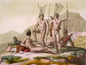 Hottentots Korah du Cap, vers 1820-1830 - Italian School