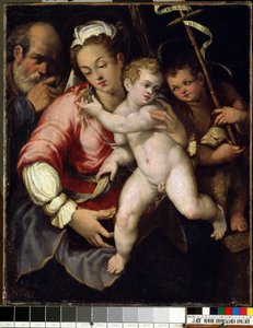 La sainte famille avec saint Jean Baptiste enfant