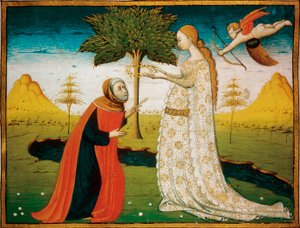 Laura de Noves couronnant le poète Francesco Petrarca - Italian School