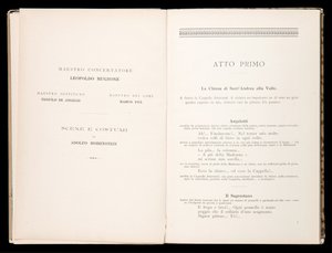 Libretto della Tosca par Giacomo Puccini, Edition Ricordi, Italie