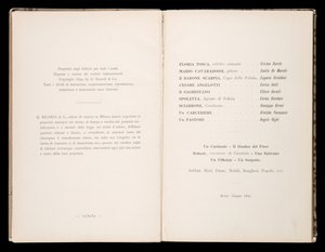 Libretto de Tosca, Édition Ricordi, Italie