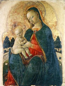 Madone et Enfant dans un Jardin, Peintre Vénitien