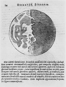 Carte de la lune, illustration de Sidereus Nuncius par Galileo Galilei, 1610
