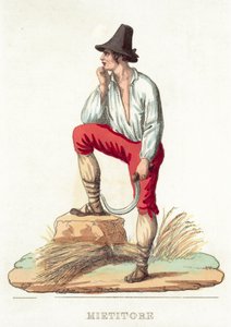 Mietitore (gravure en couleur) - Italian School