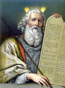Moïse tenant les tables de la loi - dans « Aurea Bibbia classica: storia della rivelazione divina nell