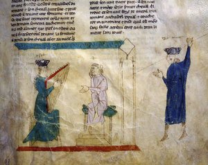 Ms.EST.59 fol.98r La fille du roi Faramont tente de séduire Tristan, de L