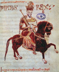 Ms 4 Portrait équestre de Pépin (c.773-810) Roi d