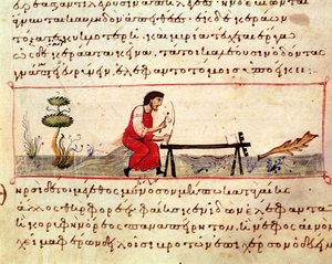 Travail traditionnel en ivoire, une illustration du Cynegetica par Oppian - Italian School
