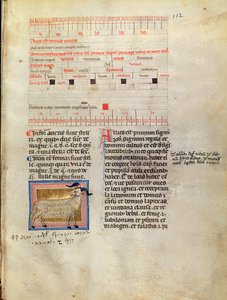 Ms Latin 7272 fol.112 Page de calendrier illuminée pour mars, 14ème siècle - Italian School