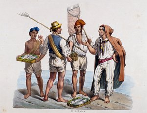 Pêcheurs napolitains, Italie - Italian School