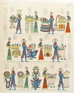 Dieux du Nil et personnifications des nomes et des villes portant des offrandes alimentaires - Italian School