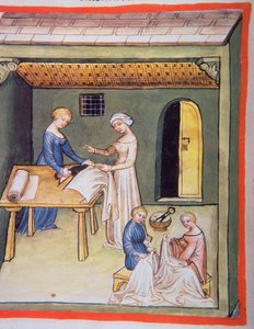 La boutique des tailleurs : Vêtements de lin, de Tacuinum Sanitatis - Italian School