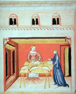 Les bouchers : Retrait des testicules, de Tacuinum Sanitatis - Italian School