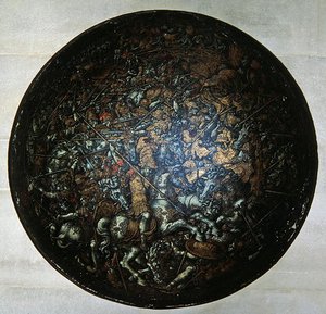 Bouclier de parade avec des scènes de l