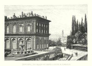 Palais Pitti, Vue du Côté des Jardins, Façade de l