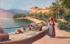 Pallanza, Lac Majeur, Italie (lithographie couleur)