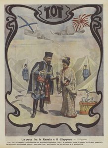 Paix entre la Russie et le Japon (lithographie couleur)