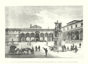 Place et église de la Santissima Annunziata, avec le portique de l