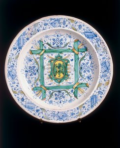 Assiette avec le Lion rampant, manufacture de Cafaggiolo - Italian School