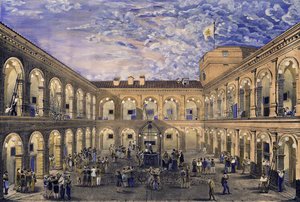 Prisonniers politiques dans le fort de Civita Castellana la nuit du 21 juin 1846, amnistiés lors du couronnement du pape Pie IX - Italian School