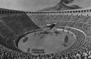 Pompéi : Amphithéâtre (lithographie)