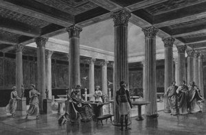 Pompéi : Maison des Vettii (lithographie)